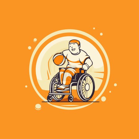 Illustration for Wheelchair icon. Disabled person in a wheelchair. Vector illustration. - Royalty Free Image