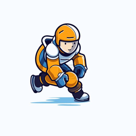 Illustration for Ice hockey player action cartoon sport graphic vector. Ice hockey player. - Royalty Free Image