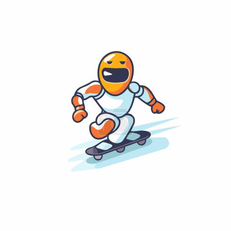 Téléchargez les illustrations : Cartoon personnage snowboarder. Illustration vectorielle sur fond blanc. - en licence libre de droit