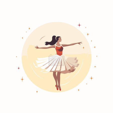 Illustration for Ballerina in a tutu. Vector illustration in flat style. - Royalty Free Image