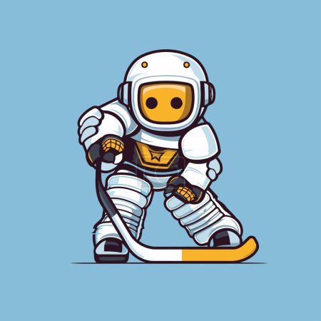 Illustration for Astronaut on skates. Vector illustration in cartoon style. - Royalty Free Image