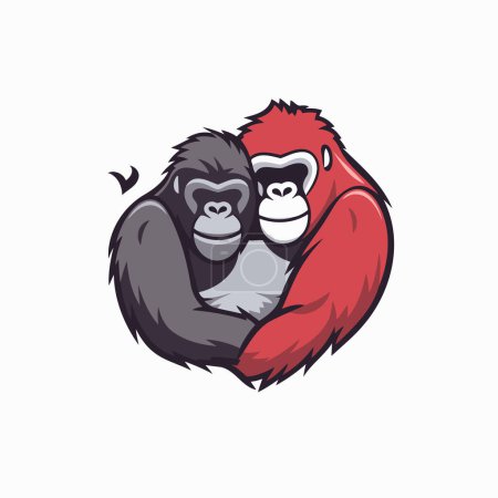 Téléchargez les illustrations : Mascotte vectorielle Gorille logo design. Illustration vectorielle d'un gorille - en licence libre de droit