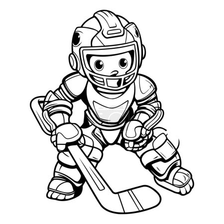 Illustration for Ice Hockey Player Mascot. Vector illustration ready for vinyl cutting. - Royalty Free Image