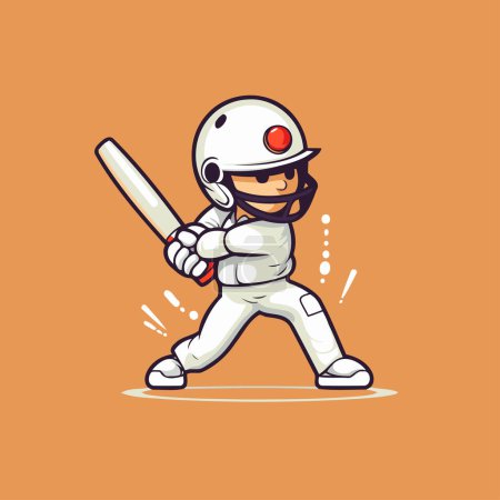 Cricket player. Vector illustration of a cricket player with bat.