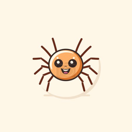 Illustration for Cute cartoon spider character. Vector illustration in a flat style. - Royalty Free Image