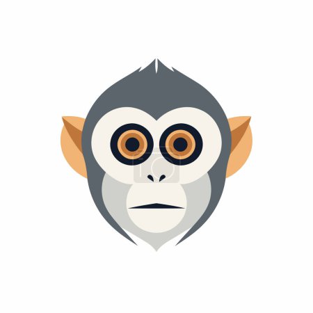 Ilustración de Icono mono en estilo plano. Ilustración de vectores animales sobre fondo blanco aislado. Concepto de negocio mono. - Imagen libre de derechos