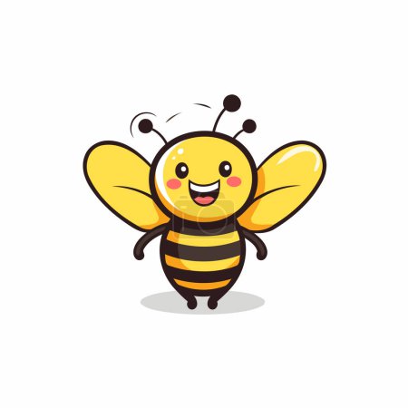 Illustration for Cute cartoon bee character. Vector illustration isolated on white background. - Royalty Free Image