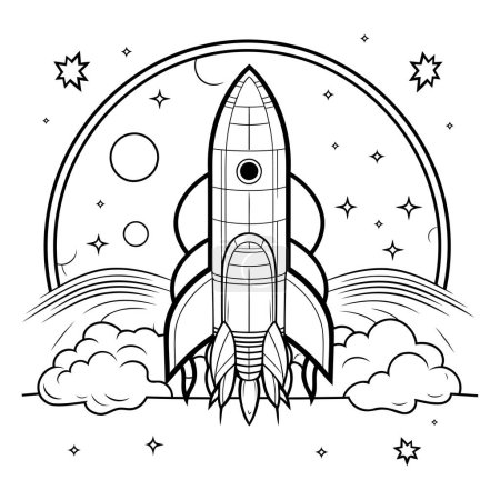 Illustration for Space rocket icon. Outline illustration of space rocket icon for web design - Royalty Free Image