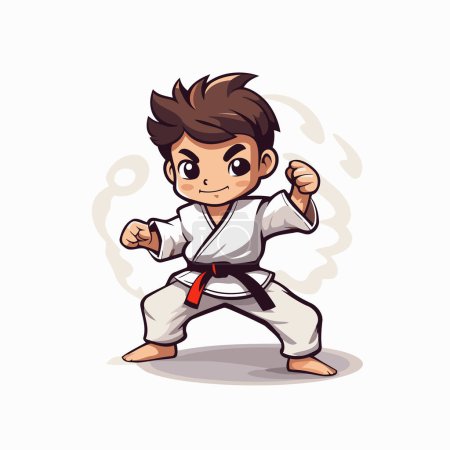 Illustration for Taekwondo boy. Vector illustration. Isolated on white background. - Royalty Free Image