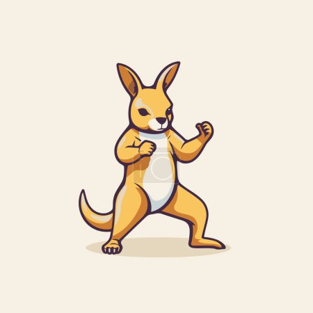 Illustration for Kangaroo cartoon character vector illustration. Funny kangaroo icon. - Royalty Free Image