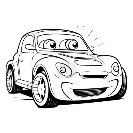 Illustration for Vector illustration of a cartoon car on a white background. Cartoon style. - Royalty Free Image
