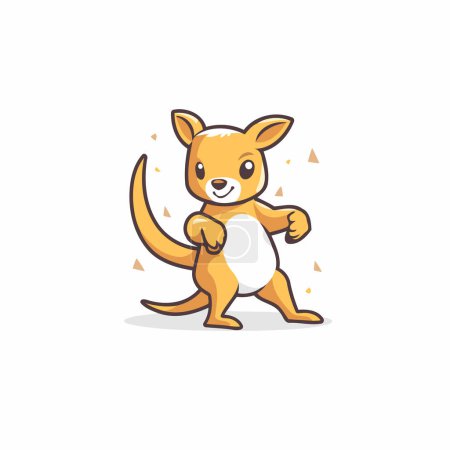 Illustration for Kangaroo cartoon character. Cute kangaroo vector illustration - Royalty Free Image