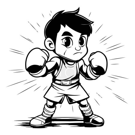 Illustration for Cartoon Illustration of a Kid Boy Boxing Mascot Character - Royalty Free Image
