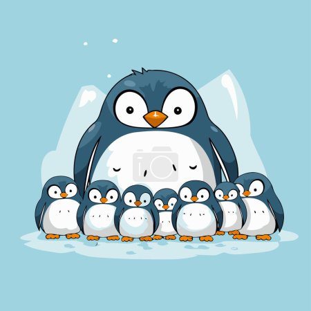 Illustration for Cute penguin family. Vector illustration of a cute penguin family. - Royalty Free Image