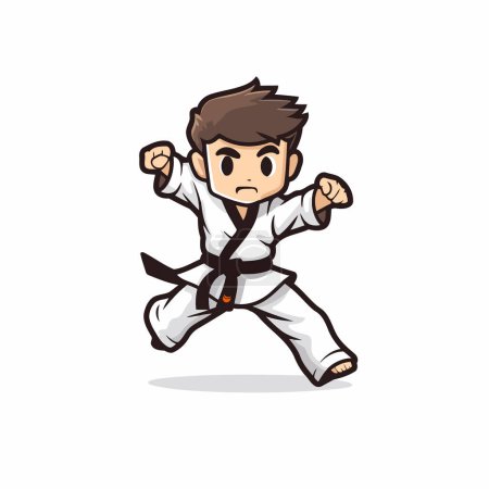 Ilustración de Taekwondo Vector Illustration. Caricatura karate hombre. - Imagen libre de derechos
