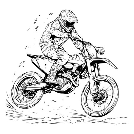 Téléchargez les illustrations : Cavalier de motocross. Illustration vectorielle d'un motocross. - en licence libre de droit