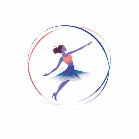 Ilustración de Bailarina de ballet en movimiento. Ilustración vectorial sobre fondo blanco. - Imagen libre de derechos