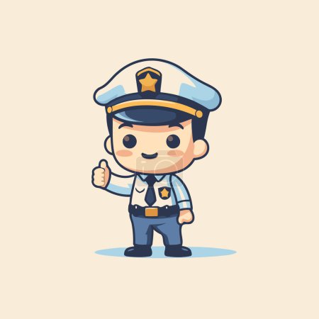 Illustration for Policeman cartoon character. Cute and funny vector illustration. - Royalty Free Image