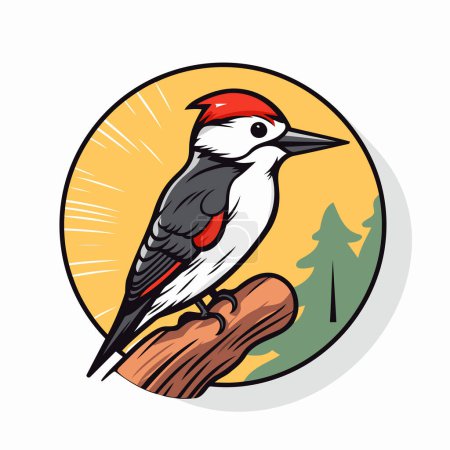 Illustration for Great spotted woodpecker vector icon. Woodpecker illustration. - Royalty Free Image
