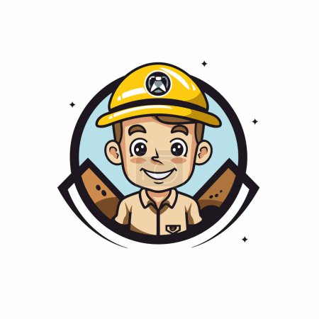 Téléchargez les illustrations : Icône de pompier dessin animé. Illustration vectorielle d'une icône de pompier dessin animé. - en licence libre de droit