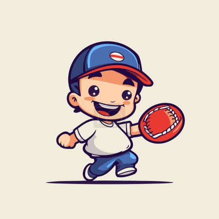 Téléchargez les illustrations : Joueur de base-ball avec balle. Illustration vectorielle d'un joueur de baseball. - en licence libre de droit