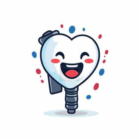 Illustration for Cute tooth character. dental care concept. Vector illustration in cartoon style - Royalty Free Image
