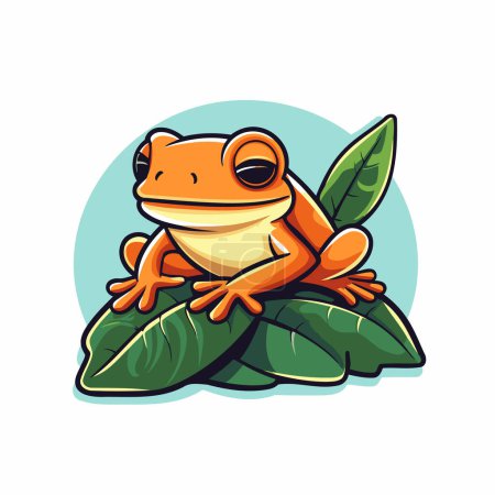 Frog cartoon icon isolated on white background. Vector illustration for your graphic design.