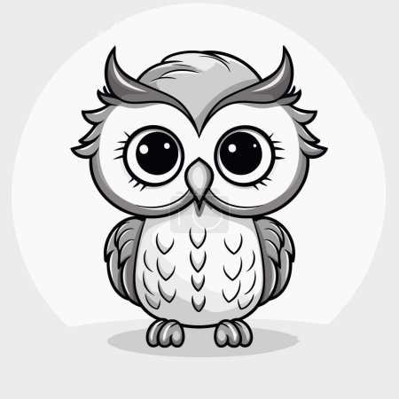 Illustration for Owl Cartoon Character Mascot Icon Vector Illustration Graphic Design - Royalty Free Image