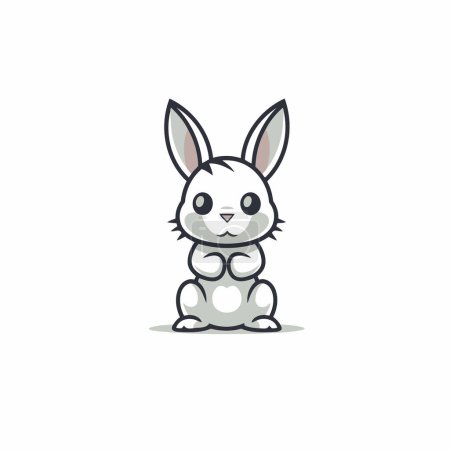 Illustration for Cute little bunny. Vector illustration. Isolated on white background. - Royalty Free Image