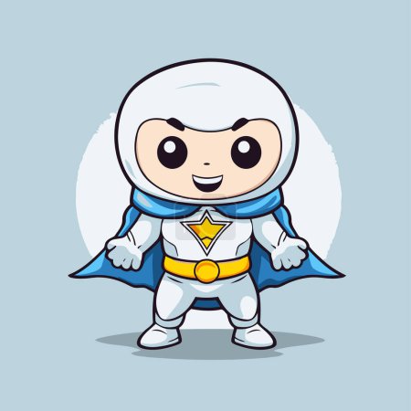 Illustration for Superhero Boy Cartoon Character Mascot Design Vector Illustration. - Royalty Free Image
