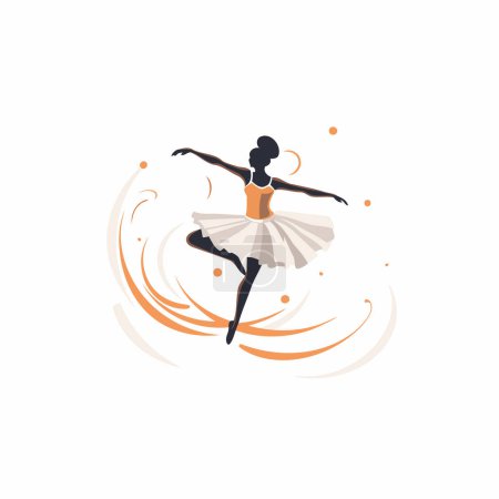 Téléchargez les illustrations : Illustration vectorielle de danseuse de ballet. Ballerine dans un tutu. - en licence libre de droit