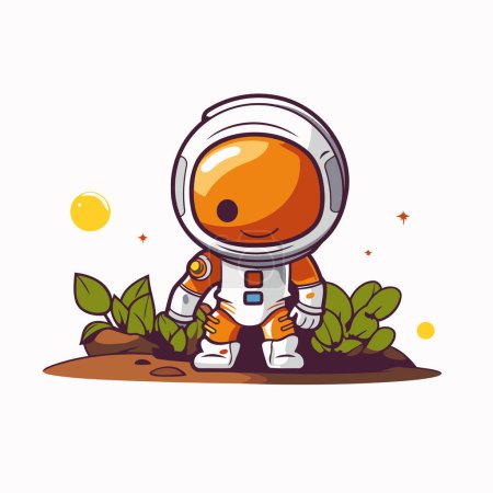Ilustración de Astronauta en el espacio. Ilustración vectorial sobre fondo blanco. - Imagen libre de derechos