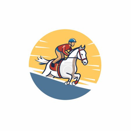 Téléchargez les illustrations : Icône des courses de chevaux. Illustration vectorielle du sport équestre. - en licence libre de droit
