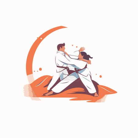 Téléchargez les illustrations : Tae Kwon Do (art martial coréen). Illustration vectorielle. - en licence libre de droit