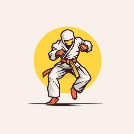Taekwondo. karateiale Kunst Vektor Illustration.
