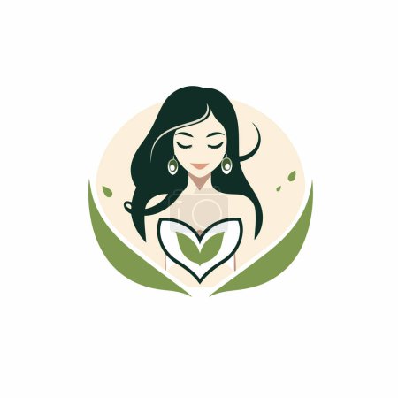 Illustration for Logo design template for beauty salon. spa. natural cosmetics. Vector illustration - Royalty Free Image