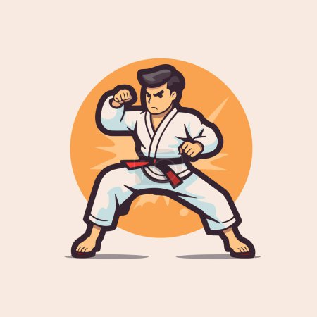 Ilustración de Taekwondo. Ilustración vectorial de un luchador taekwondo - Imagen libre de derechos