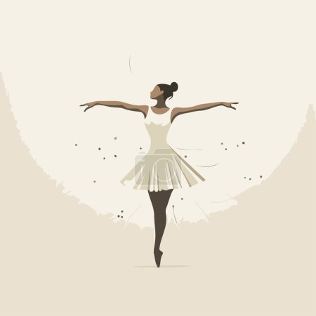 Illustration for Ballet dancer in a tutu. Vector illustration in retro style. - Royalty Free Image