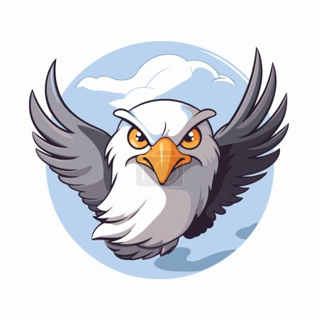 Illustration for Bald eagle with chef hat on white background. Vector illustration. - Royalty Free Image
