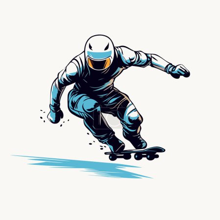 Illustration for Skateboarder. Extreme sport. Vector illustration in retro style - Royalty Free Image