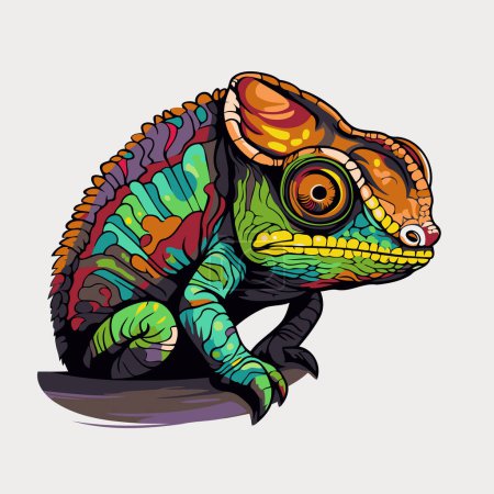 Colorful chameleon. Vector illustration of a chameleon.