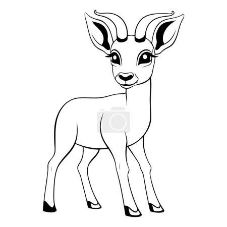 Illustration for Vector image of a deer on a white background. Cartoon illustration. - Royalty Free Image