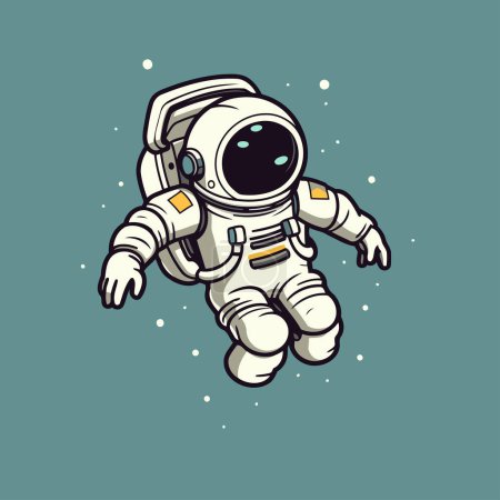 Illustration for Astronaut flying in space. Vector illustration in cartoon style. - Royalty Free Image