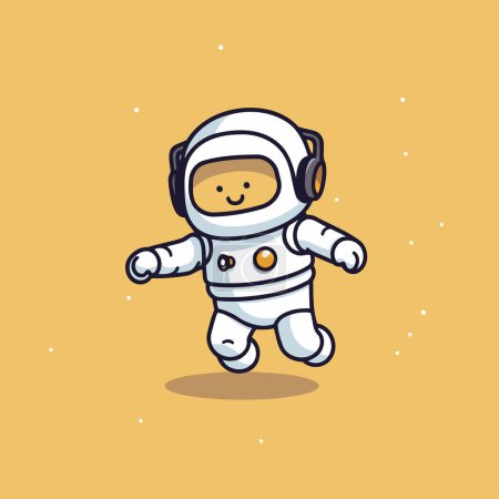 Téléchargez les illustrations : Mignon astronaute personnage de dessin animé. Illustration vectorielle dans un style plat. - en licence libre de droit
