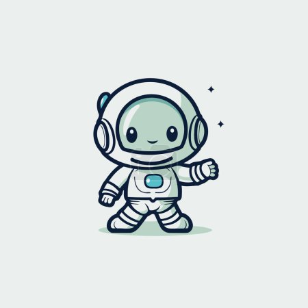 Illustration for Cute Astronaut Cartoon Mascot Character Design Vector Illustration - Royalty Free Image