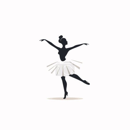 Téléchargez les illustrations : Silhouette de danseuse de ballet. Illustration vectorielle isolée sur fond blanc. - en licence libre de droit