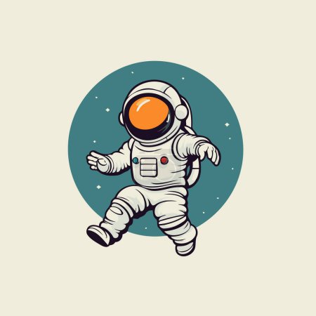 Téléchargez les illustrations : Astronaute dans l'espace. Illustration vectorielle de l'astronaute en combinaison spatiale. - en licence libre de droit