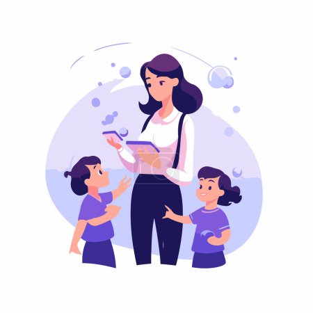 Téléchargez les illustrations : Mère avec des enfants. La maternité. la maternité. concept de vecteur parental - en licence libre de droit