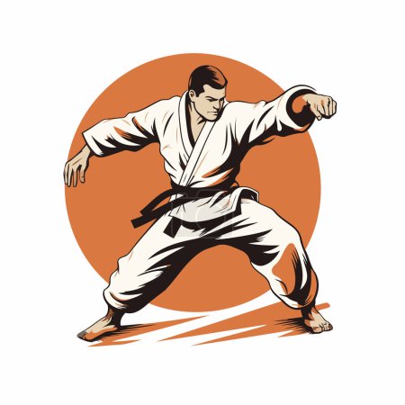 Téléchargez les illustrations : Illustration vectorielle de karaté. l'art martial japonais. karaté - en licence libre de droit
