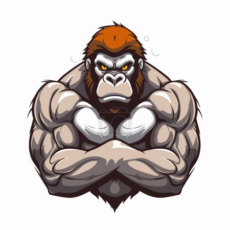 Illustration for Gorilla vector mascot for sport team or t-shirt design - Royalty Free Image